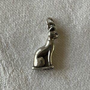 Silver Cat Charm Pendant